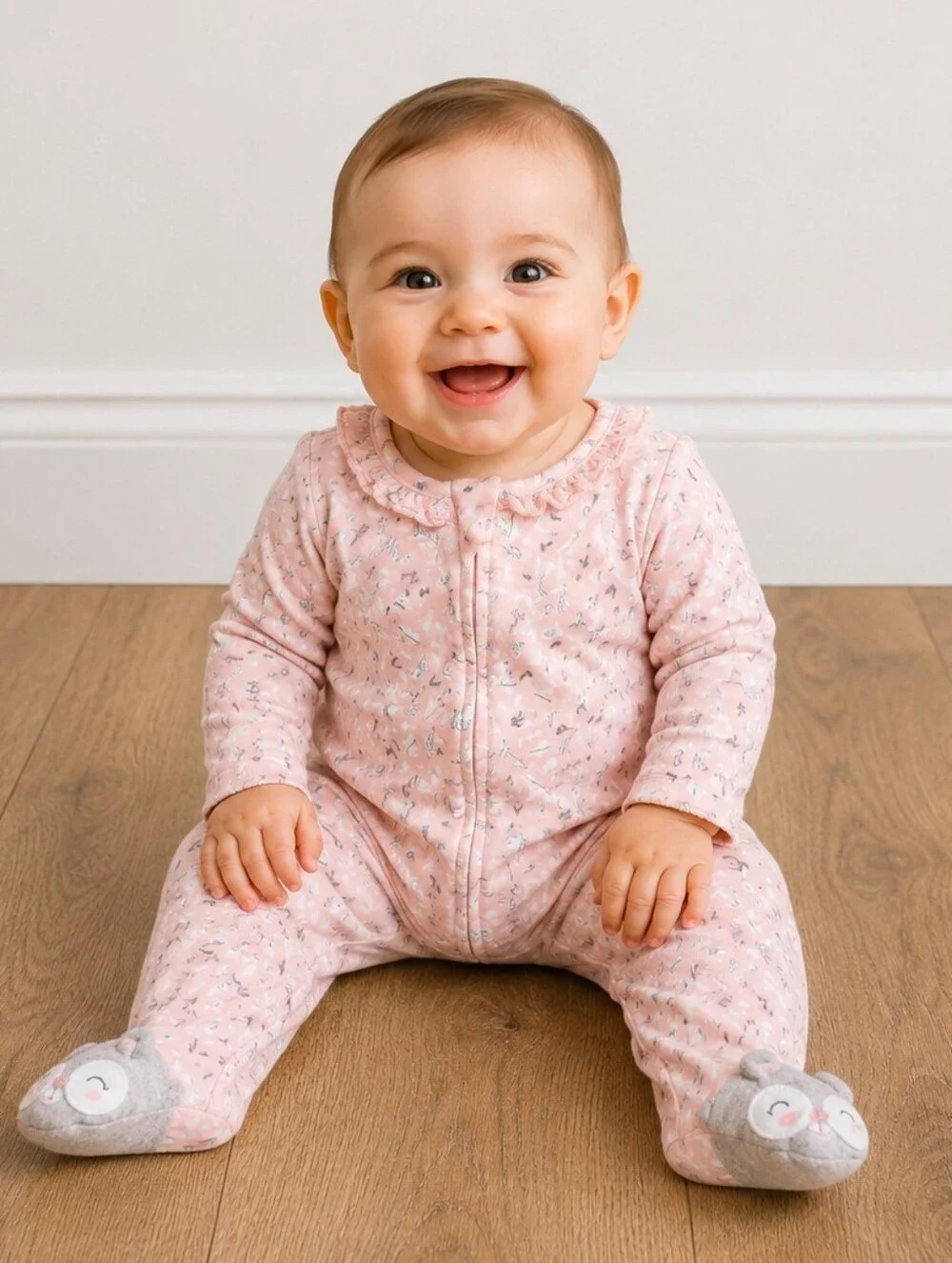 9m Baby Girl Owl Footie Pajamas